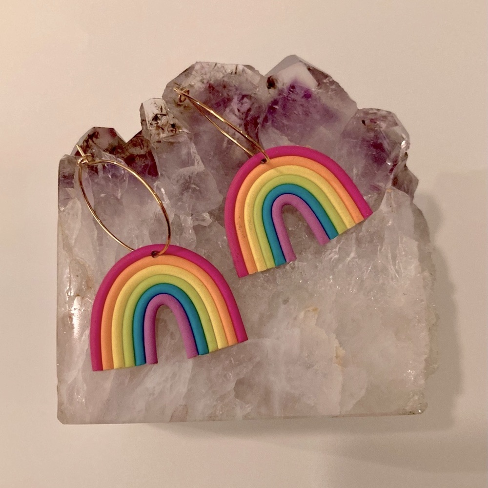 Rainbow Hoop Earrings